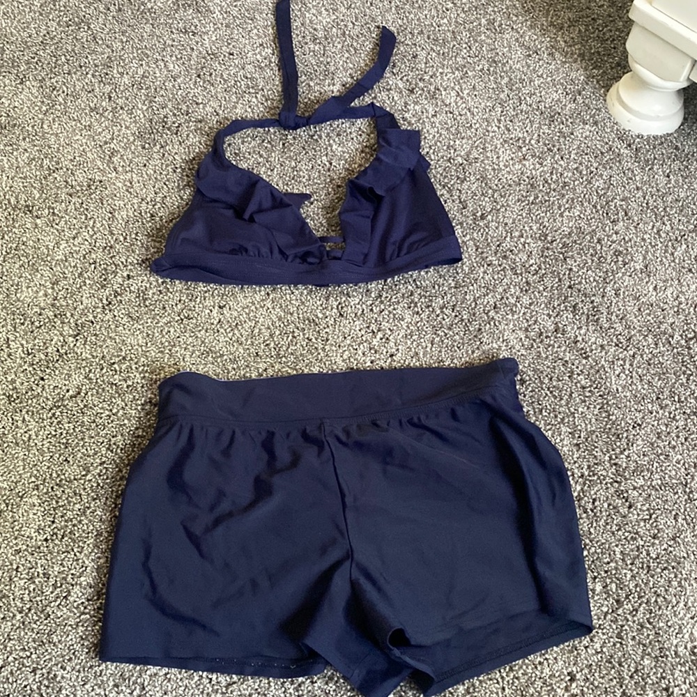 blue bathing suit